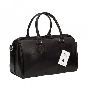 Geanta de voiaj mica din piele naturala DiAmanti Treviso Mini Nero